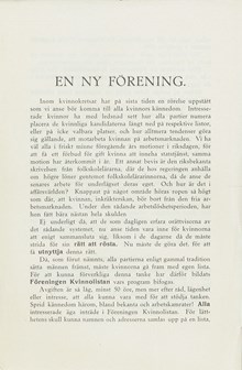 Kvinnolistan - en ny förening