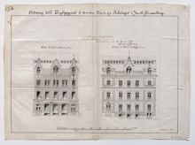 Telefonstationen vid Brunkebergstorg – ritningar till nybyggnad 1885 (samt odaterat)