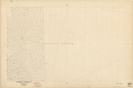 Bladet är ritat i tusch på papper som numera är gulnat
