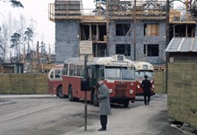 Buss på linje 56 vid Kampementsbacken år 1963