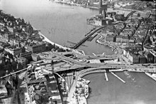 Flygfoto över Slussen 1937
