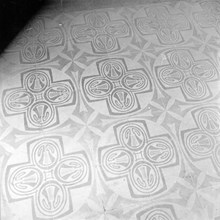 Jungfrugatan 15, detalj av golvet i portgången