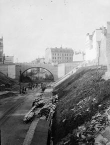 Spårläggning i Kungsgatan år 1911