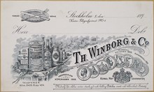 Fakturahuvud. Th. Winborg & Co