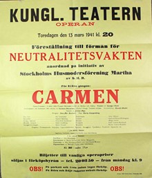 Stockholms Husmodersförening ordnar operaföreställning 1941 