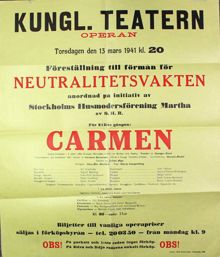 Stockholms Husmodersförening ordnar operaföreställning 1941