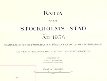 Karta över Stockholms stad i 4 blad år 1934