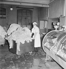 Tvätt på S:t Eriks sjukhus år 1951