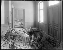 Gasexplosion i Epidemisjukhuset, Roslagstull. Interiör. Sedermera Roslagstulls sjukhus