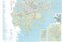 Länskarta 1975-1976, kollektivtrafik i södra länet