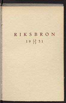 Riksbron   19/12 1931 /  Stockholms hamnstyrelse