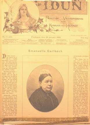 Tidningsartikel om Emanuella Carlbeck