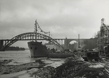 Årstadalshamnen: Invigning av kaj för AB Vin- och spritcentralen 28 februari 1959