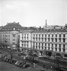 Vasagatan och Klarabergsgatan från Centralens tak.Hotel Continental