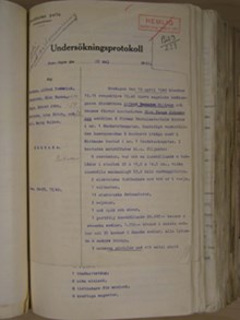 Förhör med Alfred Frederick Rickman och Elsa Johansson våren 1940