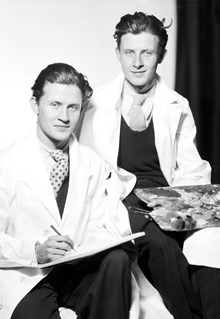 Porträtt av konstnärerna (fr. v.) Tord och Kjell Leander Engström