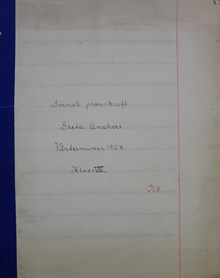 Anna Sandströms skola - "Tankar vid slutet av min skoltid" elevuppsats 1908