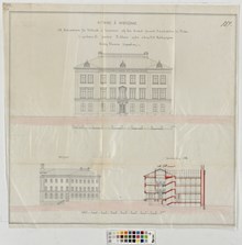 Ritningar till Högre Lärarinneseminariet och Normalskolan för flickor på Östermalm 1870