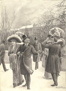 Promenerande i Kungsträdgården 1912