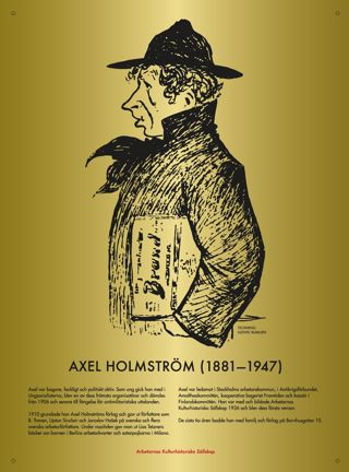 Bild av minnesmärke över Axel Holmström (1881-1947). 