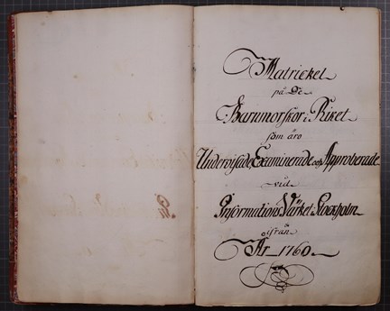 Matrickel på de barnmorskor i riket som äro undervisade, examinerade och approberade vid Informationsvärket i Stockholm ifrån År 1760