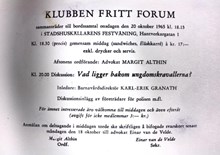 Klubben Fritt Forum - oktober 1965
