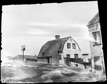 Bergsprängargränd 16 vid Vita Bergen. Här på berget byggs Sofia kyrka 1902-1906. Motsvarar nuv. läget på kyrkans nordöstra hörn