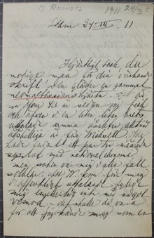 "Modige" Anton Nyström får stöd efter åtalshotad skrift - brev 1911