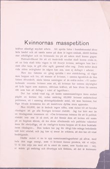 Kvinnornas masspetition - om vikten av namnunderskrifter för kvinnlig rösträtt 1906 