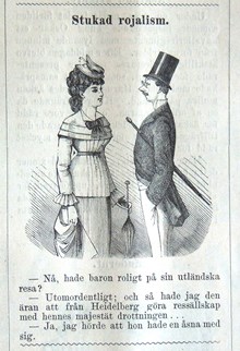 Stukad rojalism. Bildskämt i Söndags-Nisse – Illustreradt Veckoblad för Skämt, Humor och Satir, nr 42, den 20 oktober 1878
