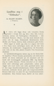 Ljudlösa steg i "Åhlinska" / Ellen Hagen