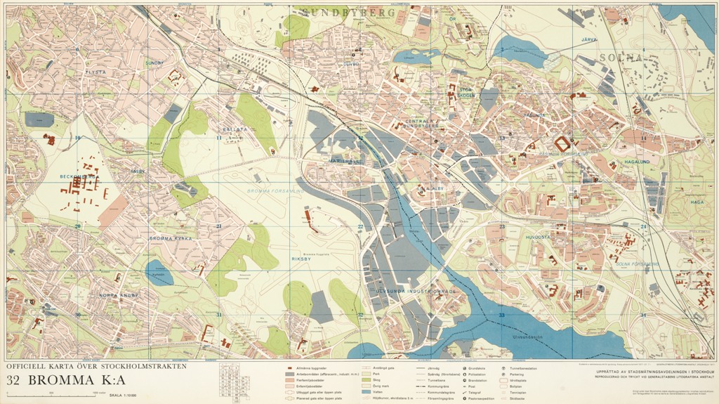 Karta "Bromma k:a" år 1971 - Stockholmskällan