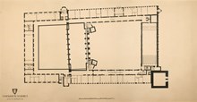 Ritning "Stockholms stadshus. Plan av våningen 3 tr." (uppmätningsritning 1923)