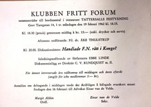 Klubben Fritt Forum - februari 1962