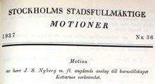 Motion angående anslag till barnsällskapet Kottarnes verksamhet - Stadsfullmäktige 1937
