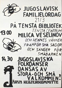 Jugoslavisk familjelördag på Tensta bibliotek 