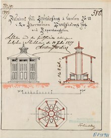 Ritning till utedass för arbetarbostäder (Ekmanska husen) på Kungsholmen 1877