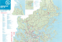 Länskarta 1975-1976, kollektivtrafik i norra länet