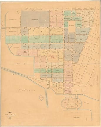 1847 års karta över Klara församling