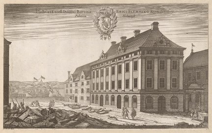 Erik Flemings palats i Stockholm - gravyren är hämtad från Suecia antiqua et hodierna