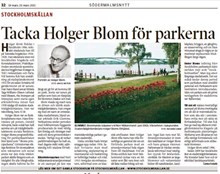 Tacka Holger Blom för parkerna