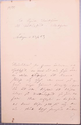 Handskriven ansökan till Drottninghuset