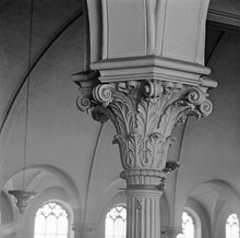 Blasieholmskyrkan, interiör. Kyrkan revs 1964