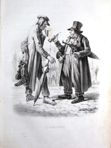 "I Stockholm - Utvandrare" (text/teckning 1855)