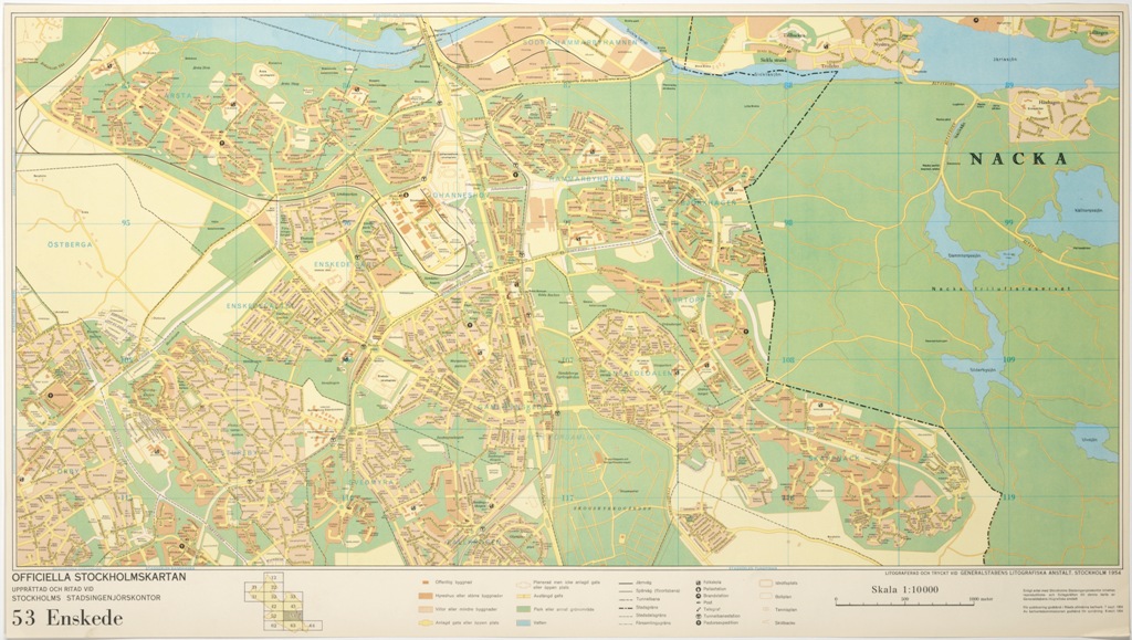 Karta "Enskede" år 1954 - Stockholmskällan