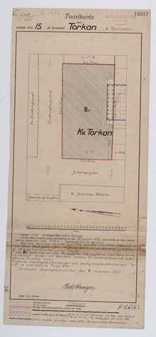 Underlag för bygglov år 1936, fastigheten Torkan 15