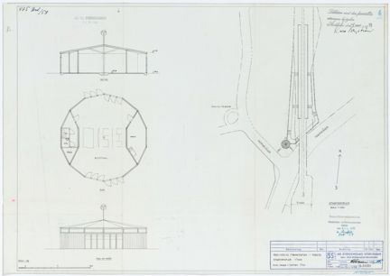 Provisorisk tunnelbanestation i Farsta – ritning från 1958