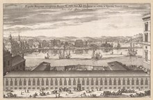 Kungliga stallet på Helgeandsholmen i Stockholm år 1696
