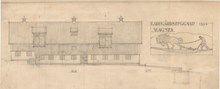 Ritningar till ladugård vid Slagsta skolhem 1927-1928