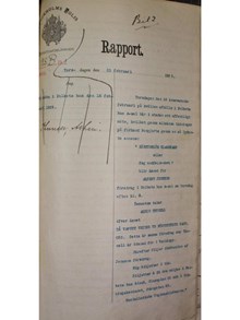 Polisrapport om ungsocialisten Albin Thunells tal ”Då vapnet vrides ur förtryckets hand” 1909